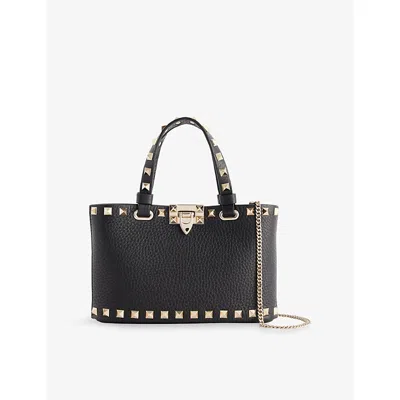 Valentino Garavani Womens Rockstud Mini Leather Top-handle Bag Nero
