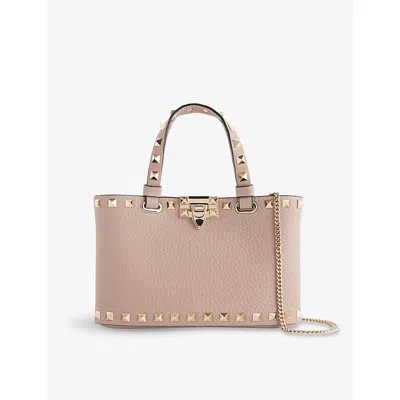 Valentino Garavani Womens Rockstud Mini Leather Top-handle Bag Poudre