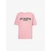 VALENTINO WOMENS ROSA. CHEZ TEXT-PRINT RELAXED COTTON-JERSEY T-SHIRT