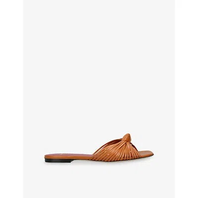 Valentino Garavani Womens  Annet Leather Slides In Brown