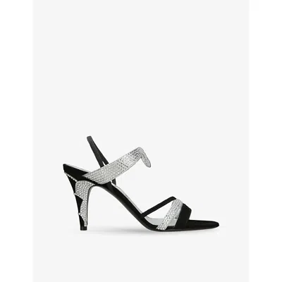 VALENTINO GARAVANI WOMENS SILVER COM L'UNE ET L'AUTRE SUEDE HEELED SANDALS EUR 39 / 6 UK