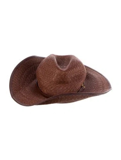 Pre-owned Valentino Garavani Womens' Straw Sun Hat In Brown