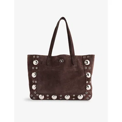 Valentino Garavani Womens Testa Di Moro Nellcôte Suede Tote Bag