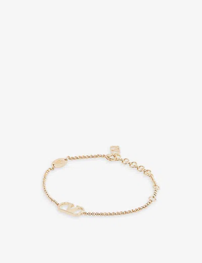 Valentino Garavani V-logo Yellow Gold-plated Chain Bracelet