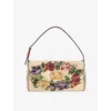 Valentino Womens Multi-naturale/rouge Vain Linen Shoulder Bag