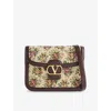 Valentino Womens 9to5 Floral-jacquard Shoulder Bag Multicolor/oak Brown