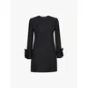 Valentino "double Compact Drill Mini Dress" In Black