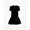 Valentino Black Short Dress With Toile Iconographe Motif In Black