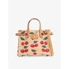 Valentino Antibes Small Leather-trimmed Embroidered Raffia Tote In Naturale/multicolor/nc