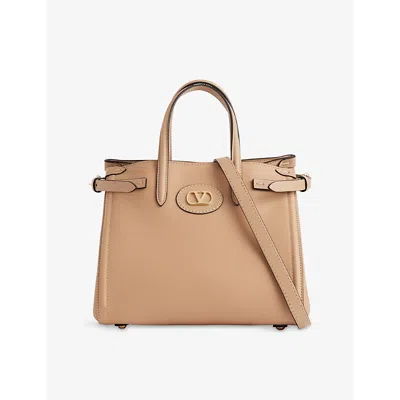 Valentino Garavani Womens Rose Sand Antibes Small Leather Tote Bag
