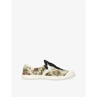 Valentino Garavani Womens White/comb Bay By Bay Jacquard Cotton Low-top Trainers Eur 37 / 4 Uk
