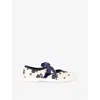 Valentino Bay By Bay Ballerina Rubber-trimmed Printed Silk-jacquard Sneakers In Blue/pal.c