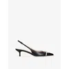 Valentino Leather Bepointy Slingback Heels 45 In Black