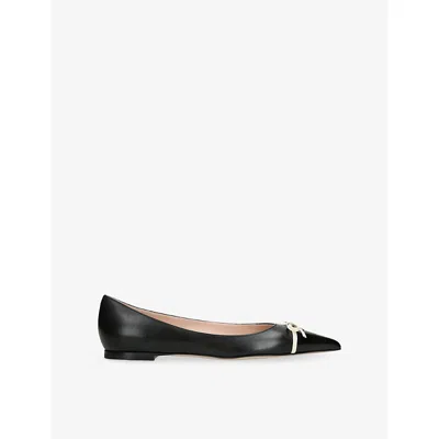 Valentino Garavani Womens Blk/white Bepointy Leather Ballerina Flats Eur 38/5 Uk In Multi