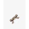 Valentino Logo Rhinestone Hair Clip In Tartaruga/oro/crystal