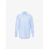 Valentino Womens Embellished-collar Patch-pocket Cotton-poplin Shirt Dark Azzurro In Dark Azzurro