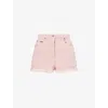 Valentino Knee Length Shorts Frayed Hem Floral Pockets Belt Loops In Pink