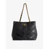 Valentino Womens Nero Laseine Leather Tote Bag In Black