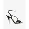 Valentino Womens  Garavani Nodine 100 Leather Heeled Sandals In Black