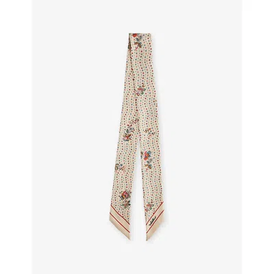 Valentino Womens Burro/multicolor Papier Floreal Silk Bandeau Scarf
