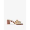 Valentino Womens Plaster Caster 60 Stud-embellished Suede Heeled Sandals Ta In Tan