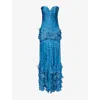 Valentino Strapless Pleated Ruffled Polka-dot Silk-chiffon Gown
