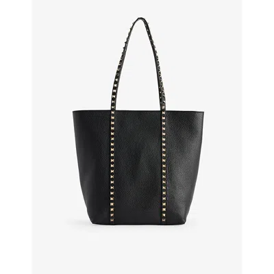 Valentino Garavani Womens Rockstud Grained-leather Tote Bag Nero