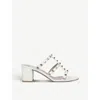 Valentino Off-white Rockstud Heeled Sandals In Bone