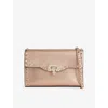 Valentino Womens Rose Cannelle Rockstud Leather Shoulder Bag In Brown
