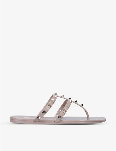 Valentino Garavani Womens Rockstud Pvc Gladiator Sandals Blush In Nude (lingerie)