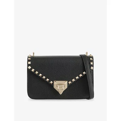 Valentino Garavani Womens Nero Val Rockstud New Leather Satchel In Black