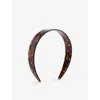 Valentino Logo Headband In Tartaruga/oro/crystal