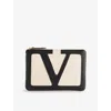 Valentino Vlogo Signature Leather Pouch In White