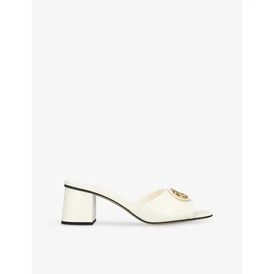 VALENTINO GARAVANI WOMENS VALENTINO GARAVANI VLOGO 60 LEATHER HEELED MULES