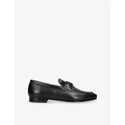 Valentino Garavani Womens Vlogo Leather Loafers Black Eur 39 / 6 Uk