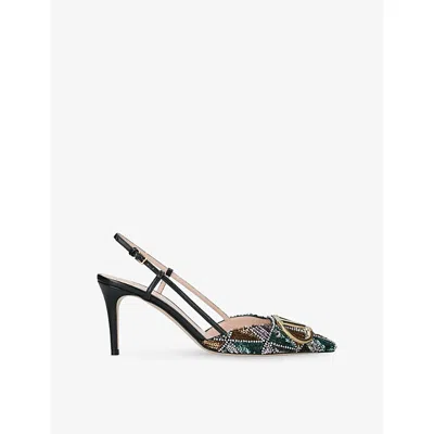 Valentino Garavani Womens Vlogo Signature 80 Leather Slingbacks Mult/other Eur 38/5 Uk