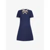 Valentino Knee Length Dress Short Sleeves In Blue