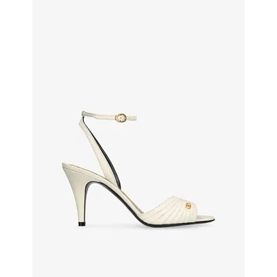VALENTINO GARAVANI WOMENS WHITE LADYCRUSH 85 HEELED LEATHER SANDALS EUR 36 / 3 UK