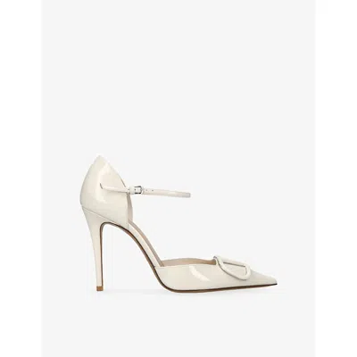 Valentino Garavani Womens White Vlogo Signature 100 Leather Pumps Eur 38/5 Uk