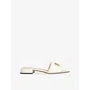 Valentino Womens Vlogo Signature 20 Leather Slides Whit In White