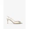 Valentino Garavani Vlogo Signature Slingback Pump In Calfskin Leather 80mm Woman Light Ivory 42
