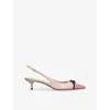Valentino Women's Destal Nude Shoe Pink Toe With Black Bow In White/comb