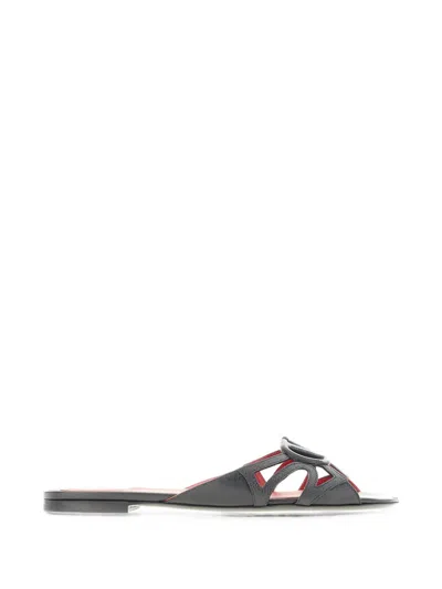 Valentino Garavani Valentino Vlogo Signature Leather Sandal In Purple
