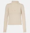 Valentino Wool And Cashmere-blend Sweater In Beige