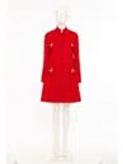 Valentino Wool And Cashmere Coat In Red