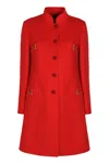Valentino Womens Paris Embellished Regular-fit Wool And Cashmere Wool Coat In Red
