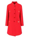 Valentino Womens Paris Embellished Regular-fit Wool And Cashmere Wool Coat In Red