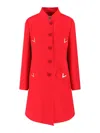 Valentino Metal-v Wool And Cashmere Coat In Red