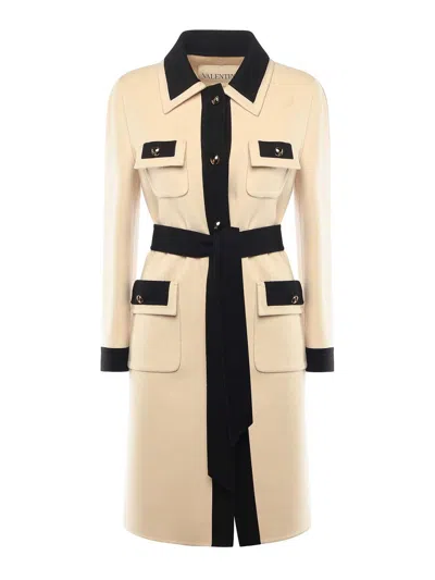 Valentino Wool And Cashmere Coat In White