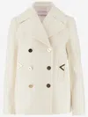 VALENTINO VALENTINO WOOL AND CASHMERE COAT WITH VLOGO